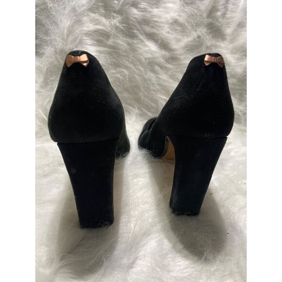 Ted Baker Womens Black Suede Pointed Toe Heels With Bow Detail size 38 - Picture 5 of 6